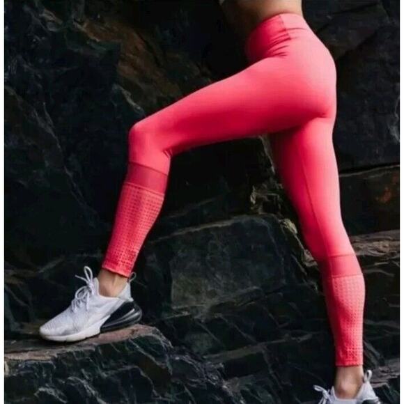 ZYIA Pants - ZYIA Leggings Sz 4 Active Sunset Block Chill Light Tight Yoga Workout Pink Mesh